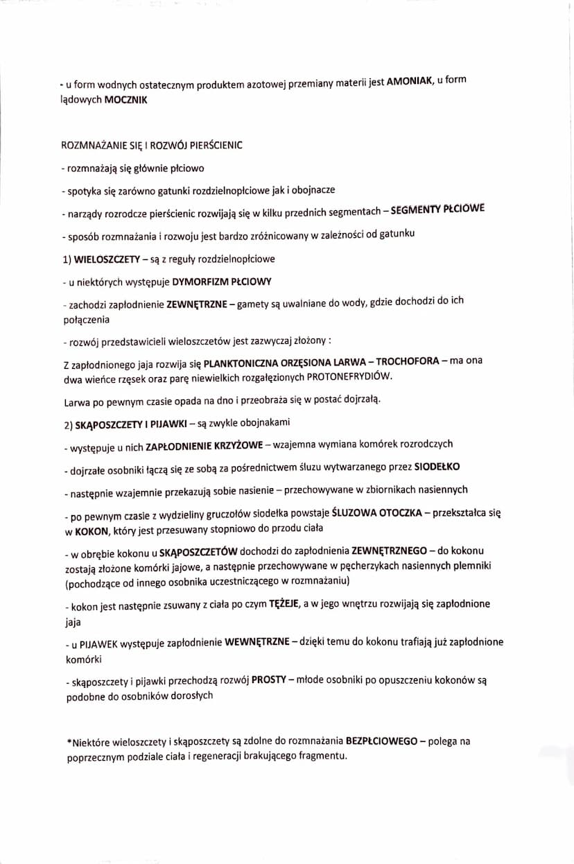 PIERŚCIENICE - BEZKRĘGOWCE O WYRAŹNEJ METAMERII
- do pierścienic należą przede wszystkim zwierzęta zasiedlające wody SŁONE, rzadziej słodkie