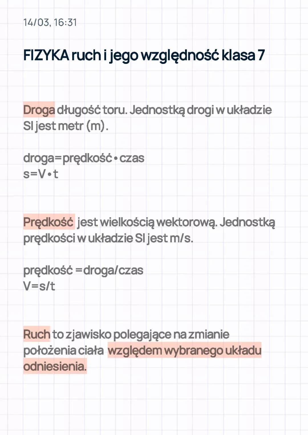 FIZYKA ruch i jego względność 