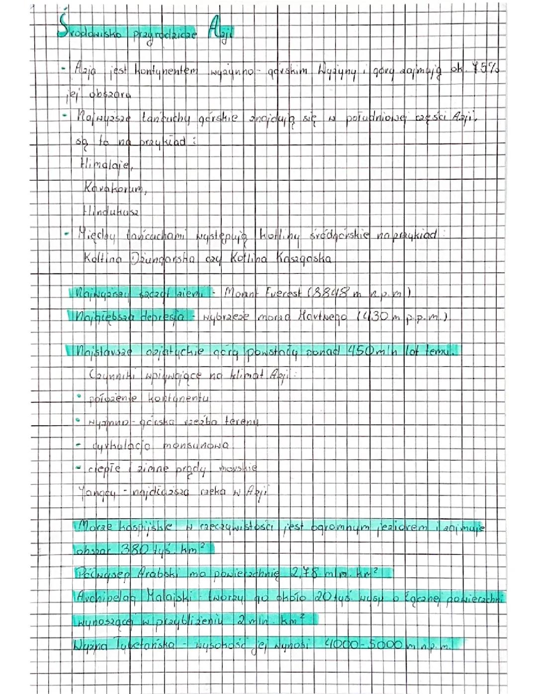 Charakterystyka Środowiska Przyrodniczego Azji