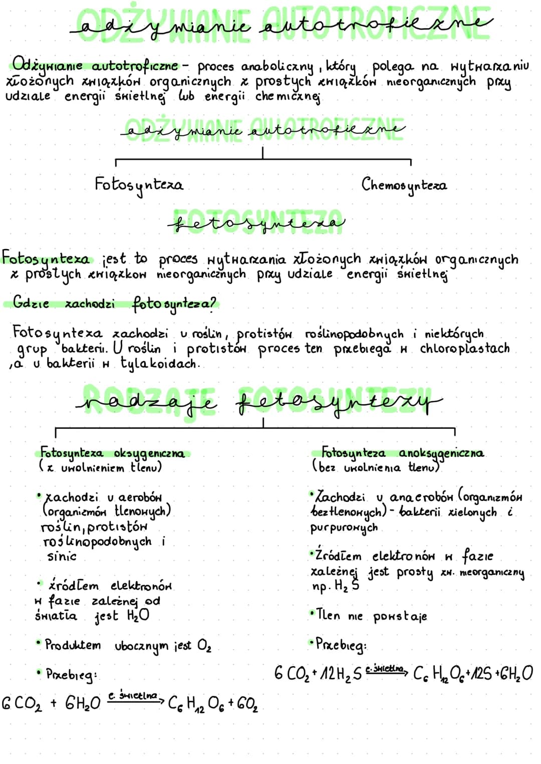 aaxymianic autotrofiezne
Odzywianie autotroficzne - proces anaboliczny, który polega na wytwarzaniu
złożonych związków organicznych z prosty