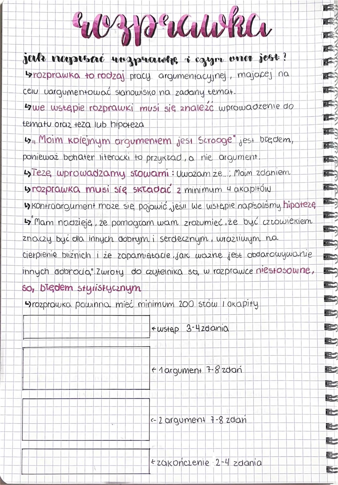 rozprawka
jak napisać nozprawk & czym ona jest ?
↳rozprawka to rodzaj pracy argumentacyjnej, majocej na
celu vargumentować stanowisko na zad