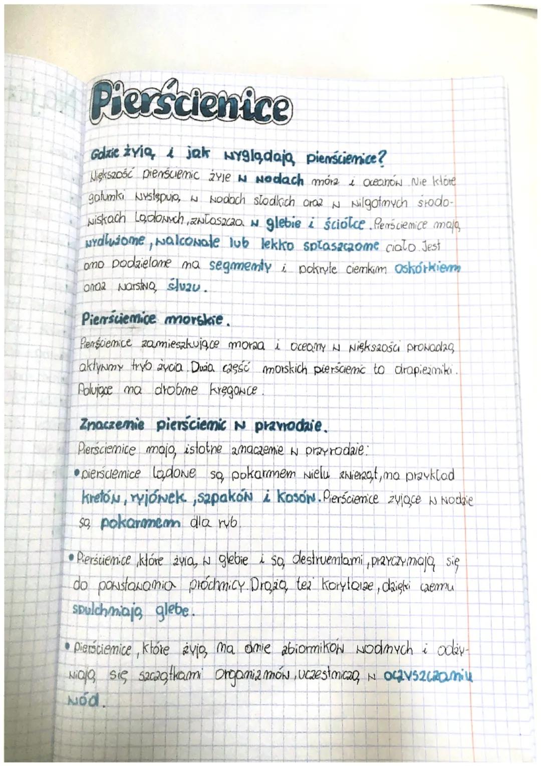 # Pierścienice

Godzie żyją i jak wyglądają pierścienice?
Niększość pienściemic żyje w wodach mórz i Oceanów Nie klore
gatumki występuio, w 