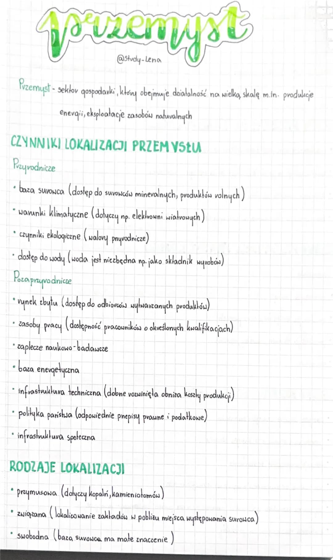 Vorzemyst
@Study-Lena
Przemyst - sektov gospodarki, który obejmuje działalność na wielką, skalę m.in. produkcje
energii, eksploatacje zasobó