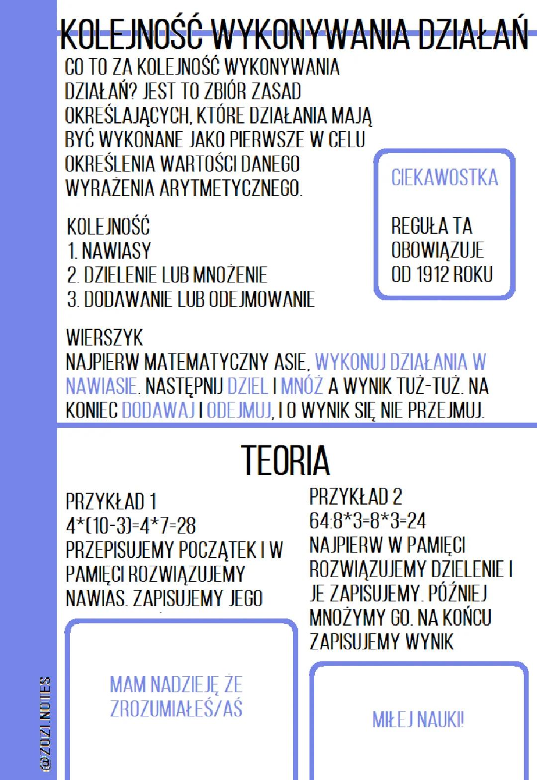 Kolejność Wykonywania Działań
