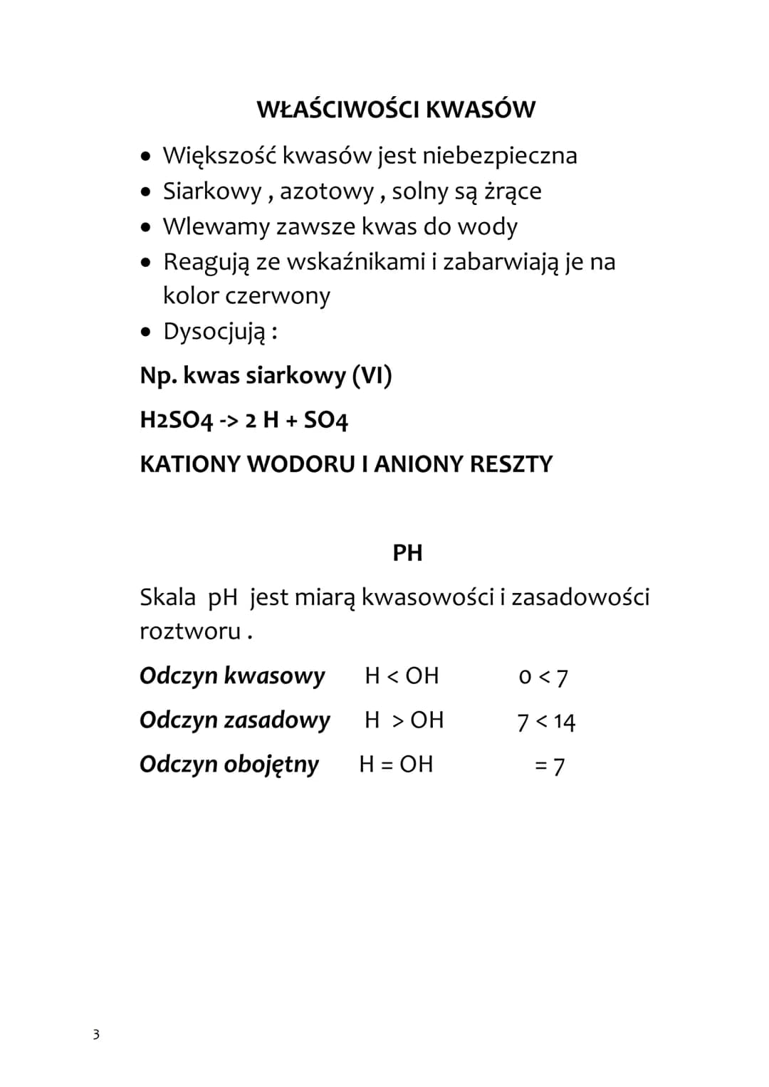 CHEMIA
KWASY
KWASY POWSTAJĄ Z NIEMETALI
Mają odczyn kwaśny <7
Kwasy tlenowe - mają cząsteczkę tlenu
Kwasy to związki chemiczne, których cząs