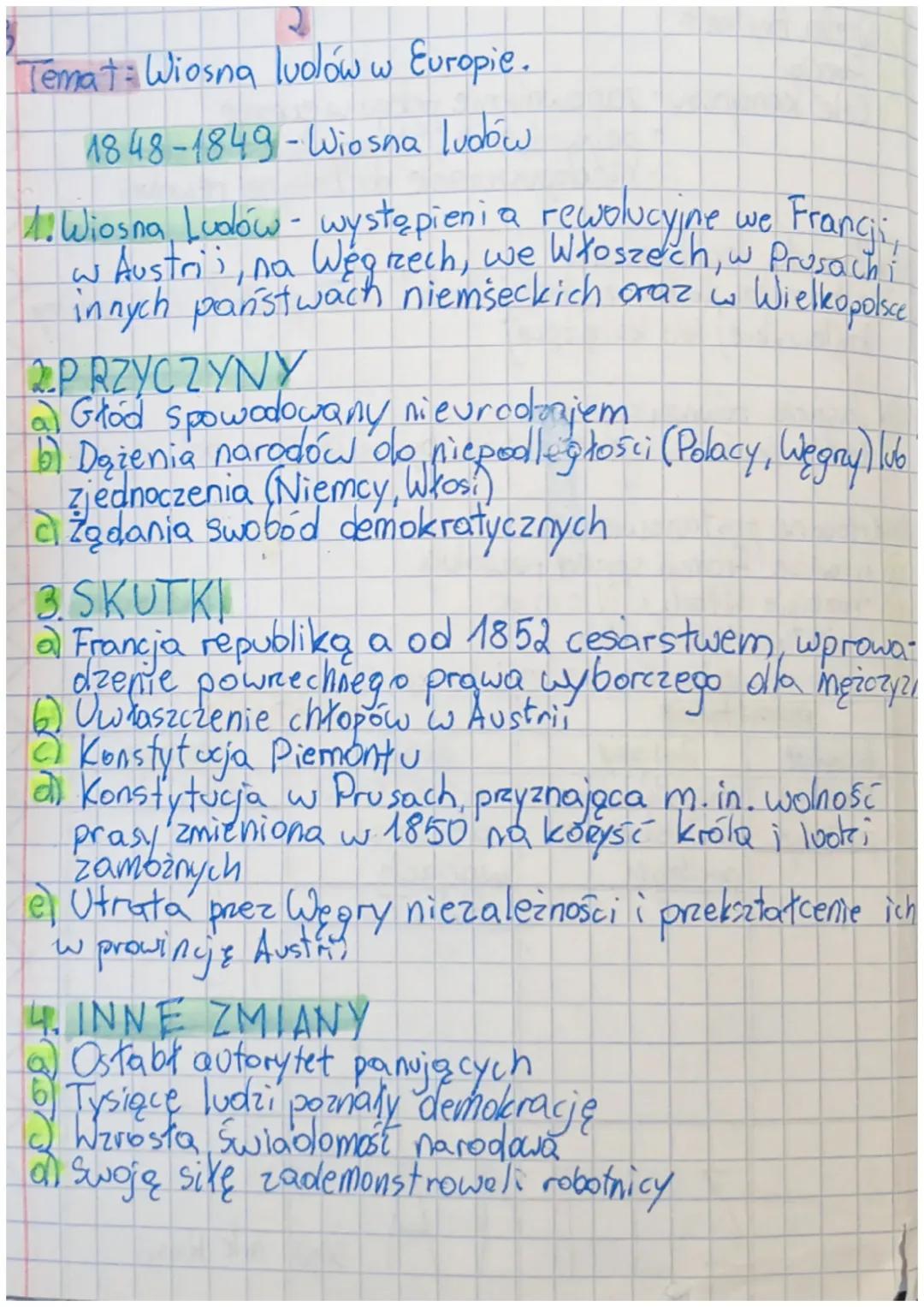 Powstania wiosny ludów w Europie