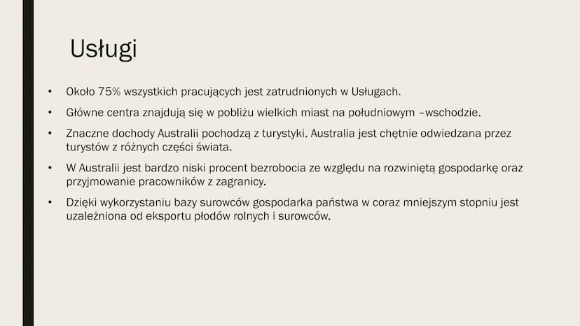 LUDNOŚĆ I
GOSPODARKA
AUSTRALII
Knowunity: baby.m.o.a ●
●
Liczba Ludności oraz rozmieszczenie
Australia jest najsłabiej zaludnionym
spośród w
