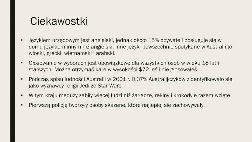 LUDNOŚĆ I
GOSPODARKA
AUSTRALII
Knowunity: baby.m.o.a ●
●
Liczba Ludności oraz rozmieszczenie
Australia jest najsłabiej zaludnionym
spośród w