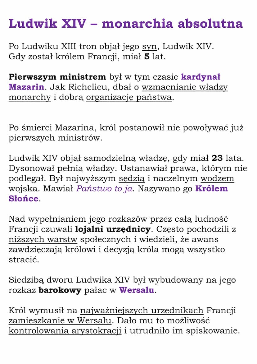 Monarchia absolutna we
Francji
Henryk IV
Gdy Henryk IV został królem Francji, trwały w niej walki
między katolikami a hugenotami.
hugenoci -