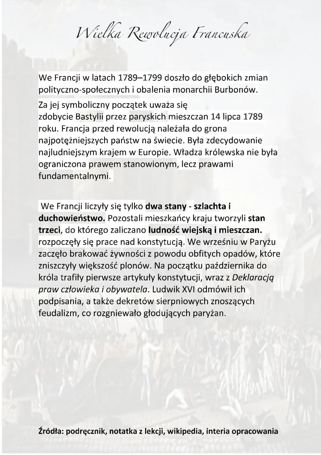 Wielka Rewolucja Francuska 