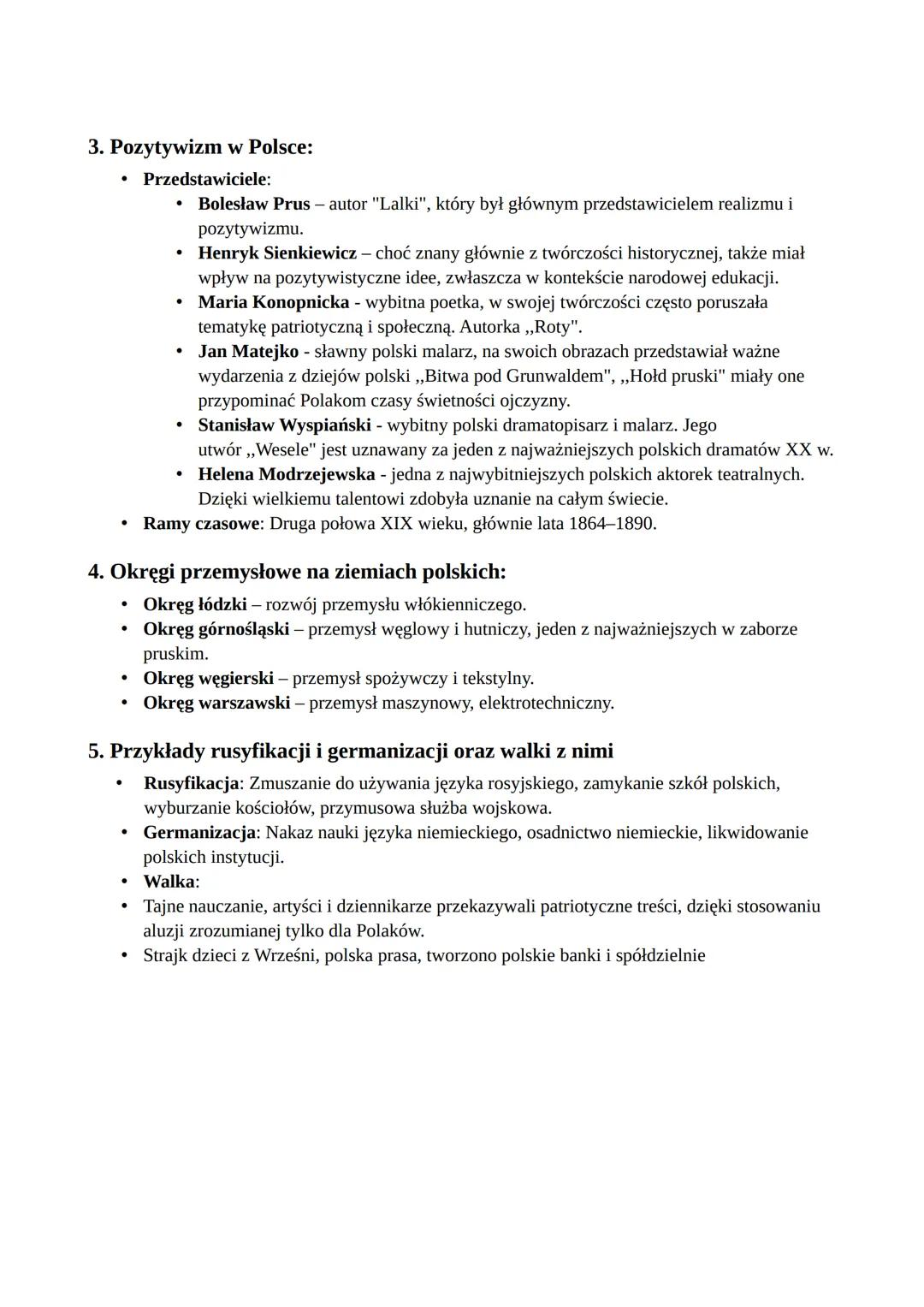 # Ziemie polskie po Wiośnie Ludów

1.  Pojęcia:

*   Rusyfikacja - proces polegający na stopniowym niszczeniu świadomości narodowej
    Pola
