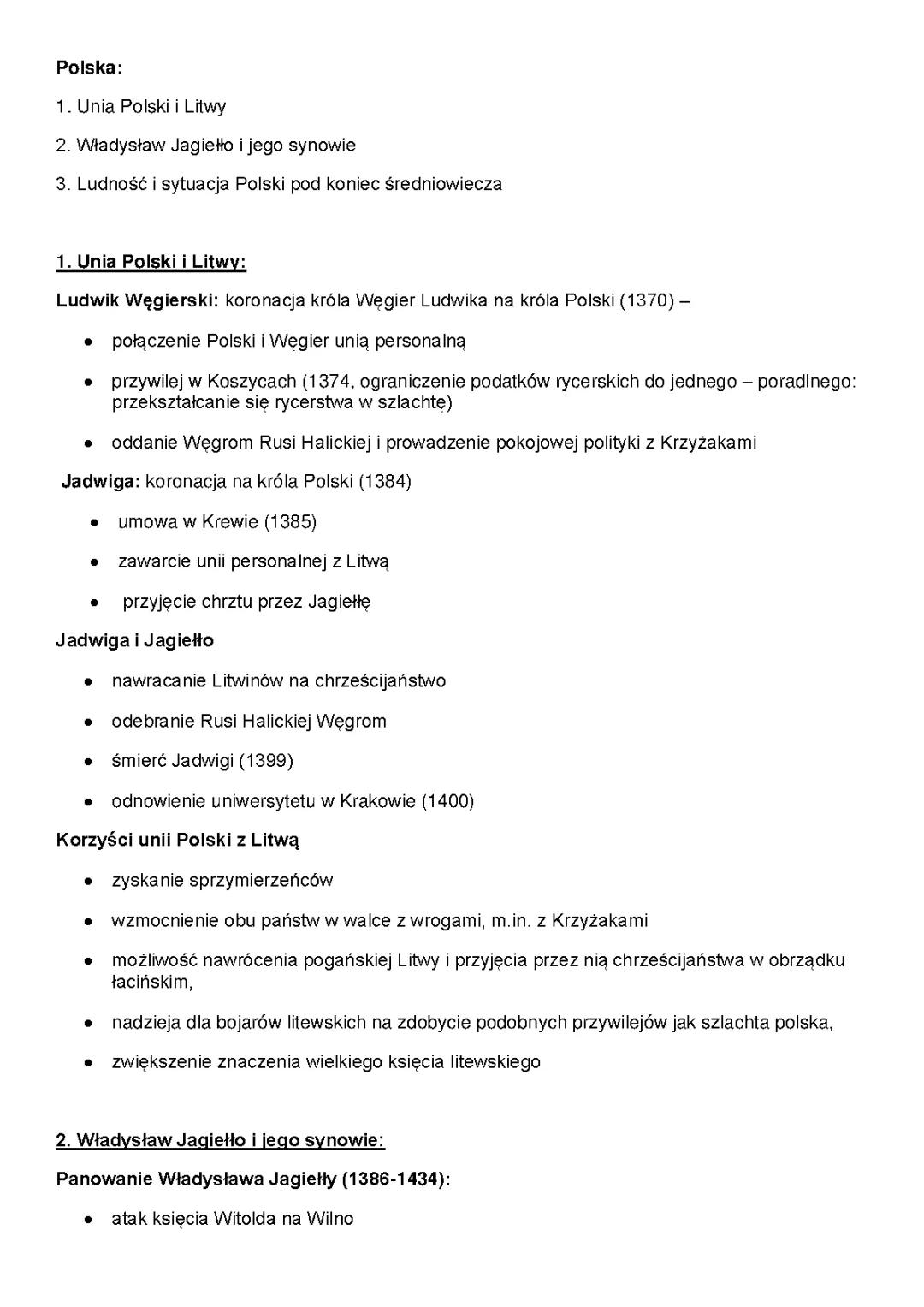 Historia Polski: Andegawenowie i początki Jagiellonów