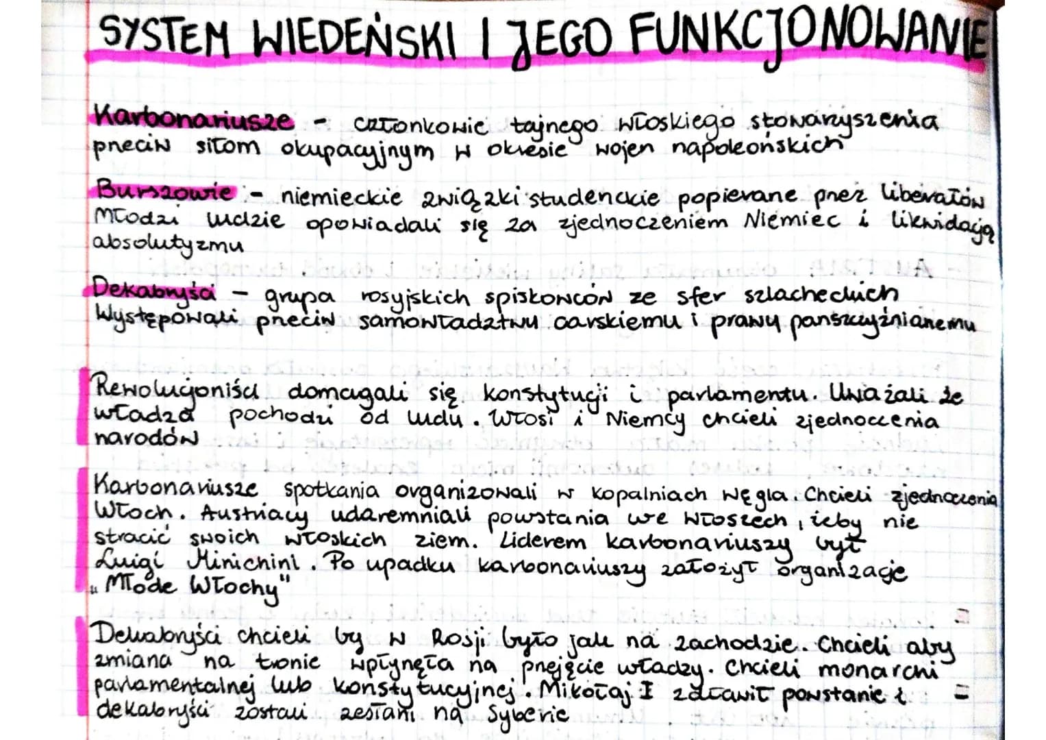 SYSTEM WIEDENSKI JEGO FUNKCJONOWANIE
Karbonariusze - Catonkowie tajnego włoskiego stowarzyszenia
pneciN sitom okupacyjnym w okresie wojen na