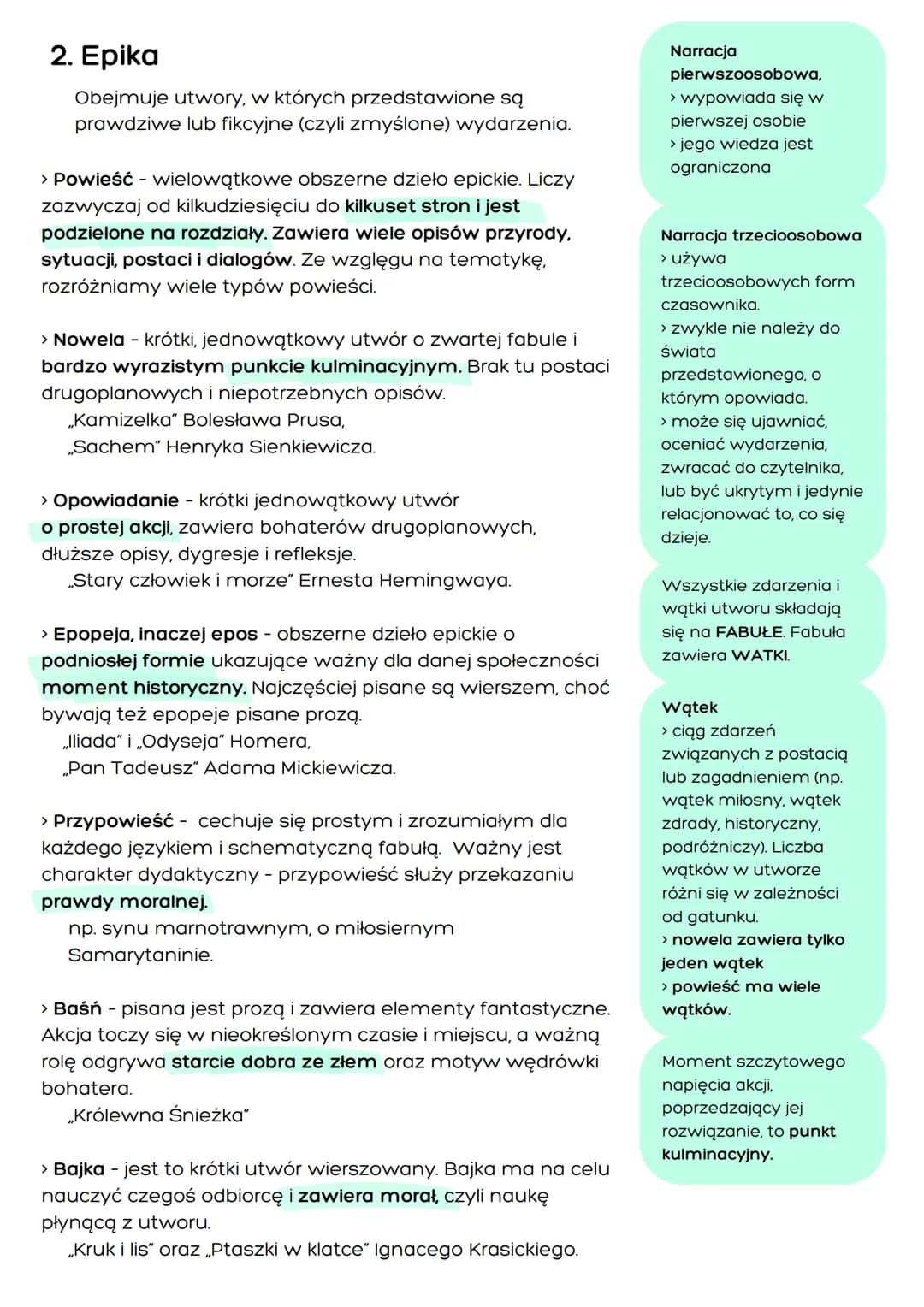 1. Liryka
- refleksje, przeżycia wewnętrzne
- pisane tekstem ciągłym
monologi
poetyckość języka
- podmiot liryczny (monolog lirycznym, rzadz