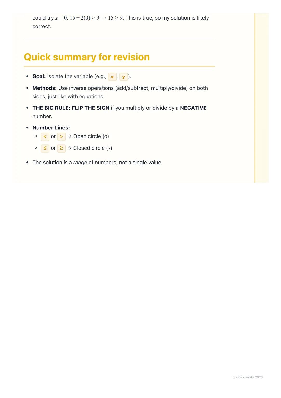 # Solving Linear Inequalities

## What are linear inequalities?

An inequality is a mathematical statement that says two values are not equa