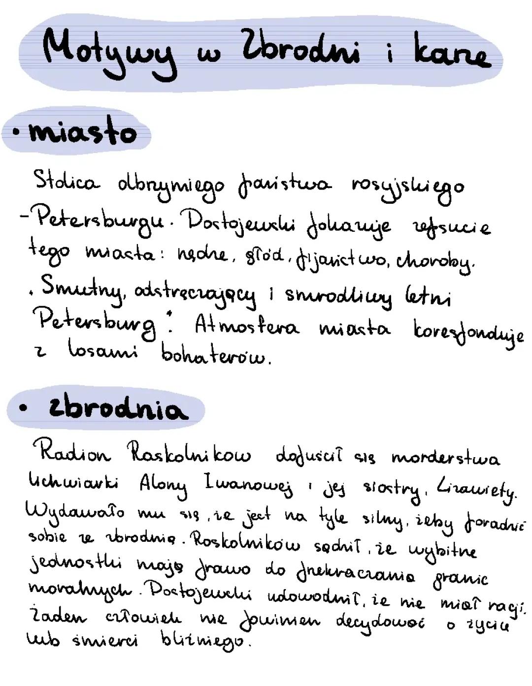 Motywy - zbrodnia i kara