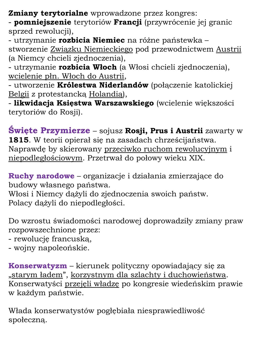 Europa po kongresie wiedeńskim
kl 7 GWO
1814/15 - kongres wiedeński
1815 – powstanie Świętego Przymierza
1830 – rewolucja licowa we Francji

