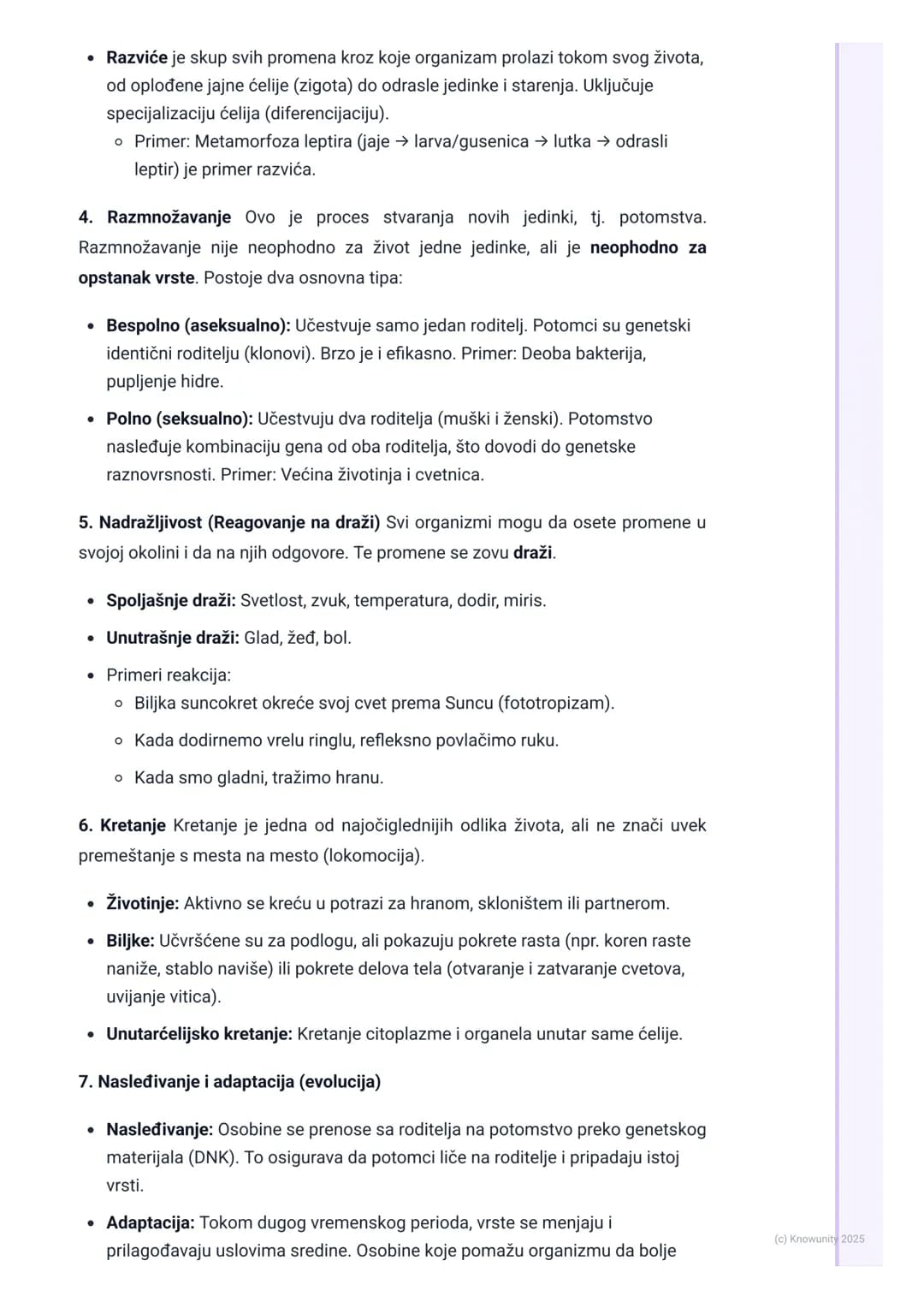 # Karakteristike živih bića

## Uvod - šta sva živa bića imaju zajedničko?

Biologija je nauka o životu. Da bismo razumeli šta je život, mor