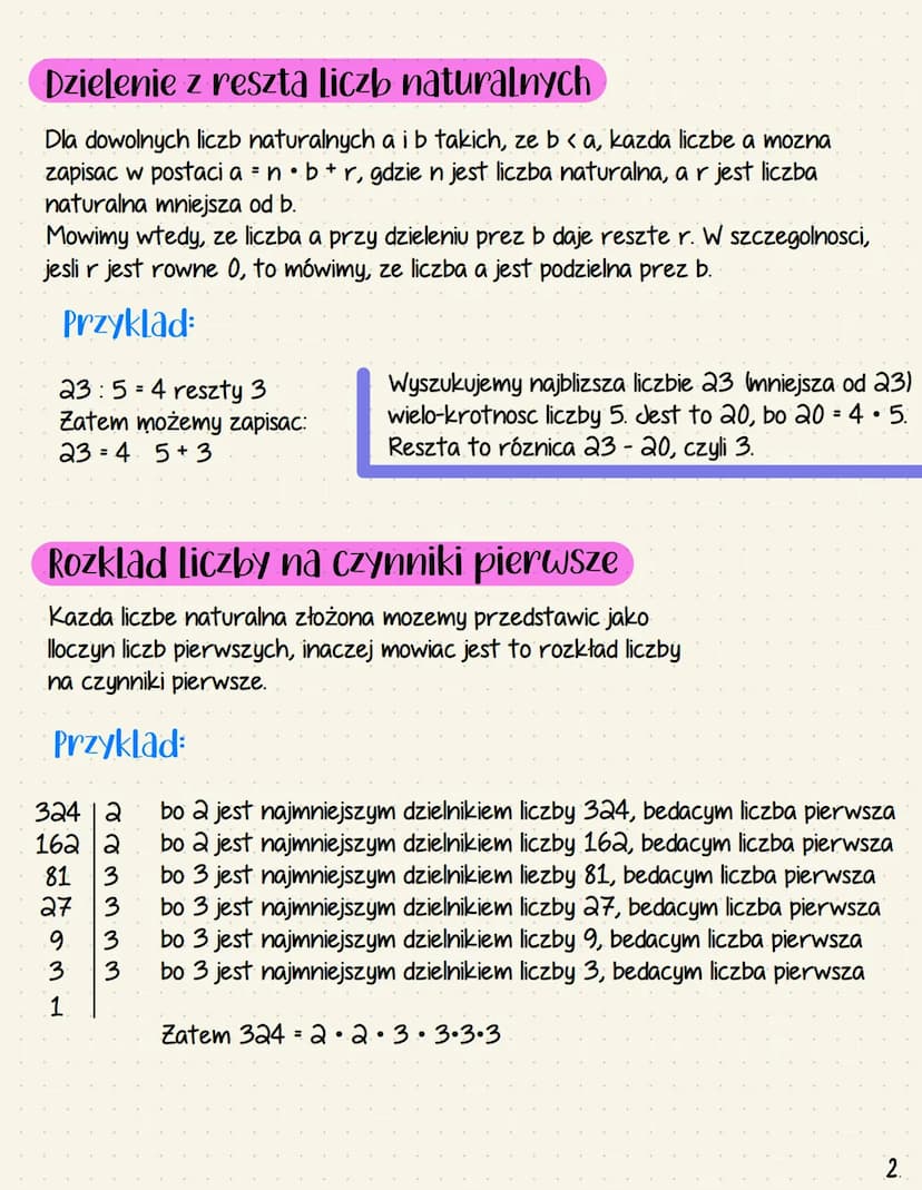 Liczby i dzialania
Liczby naturalne
Liczby zapisujemy za pomoca cyfr. Jest
dziesiec cyfr: 0, 1, 2, 3, 4, 5, 6, 7, 8, 9.
Wykorzystujac cyfry,