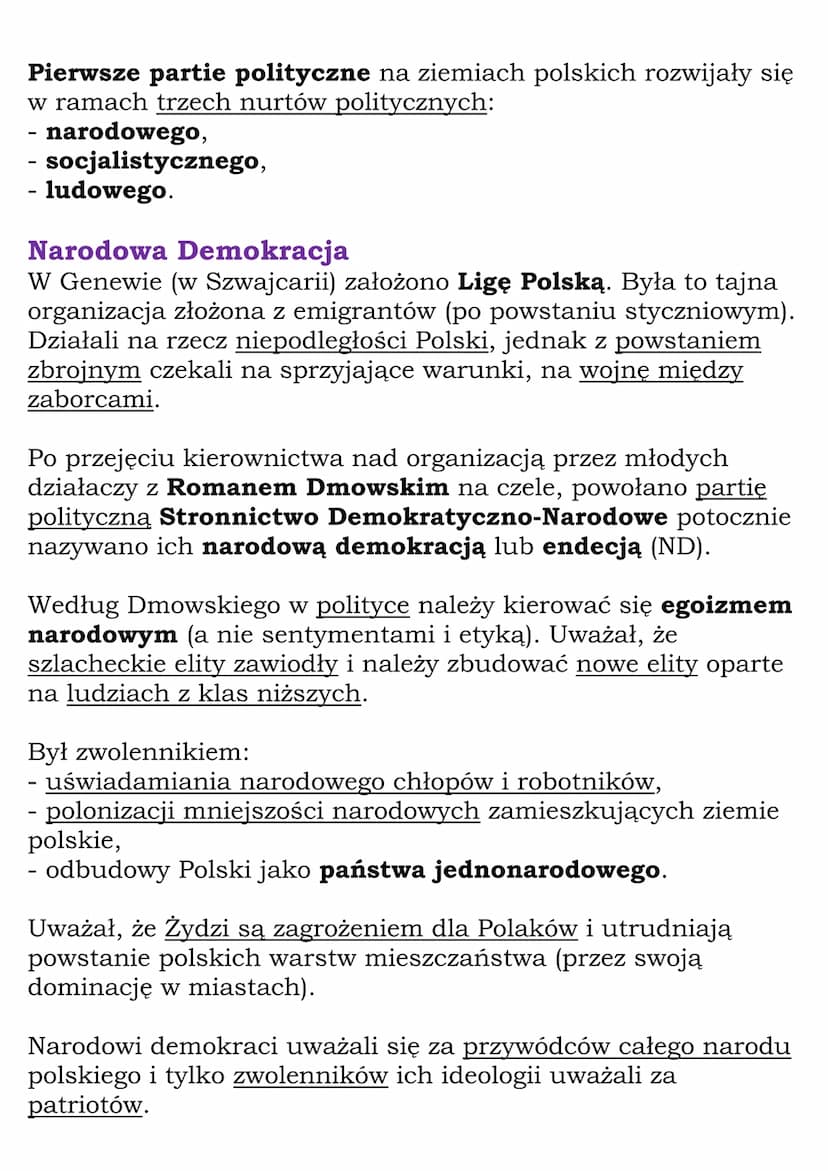 Partie polityczne na
ziemiach polskich w XIX
wieku
klasa 7, WSiP
W XIX w. formowała się nowoczesna świadomość narodowa
Polaków.
Wcześniej sz