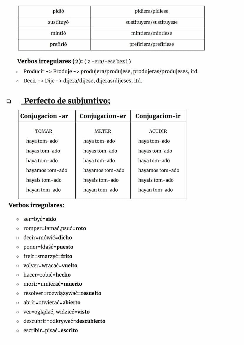 Español
Presente de subjuntivo;
Conjugacion -ar Conjugacion-er Conjugacion-ir
TRABAJAR
trabaj-e
trabaj-es
trabaj-e
trabaj-emos
trabaj-eis
tr
