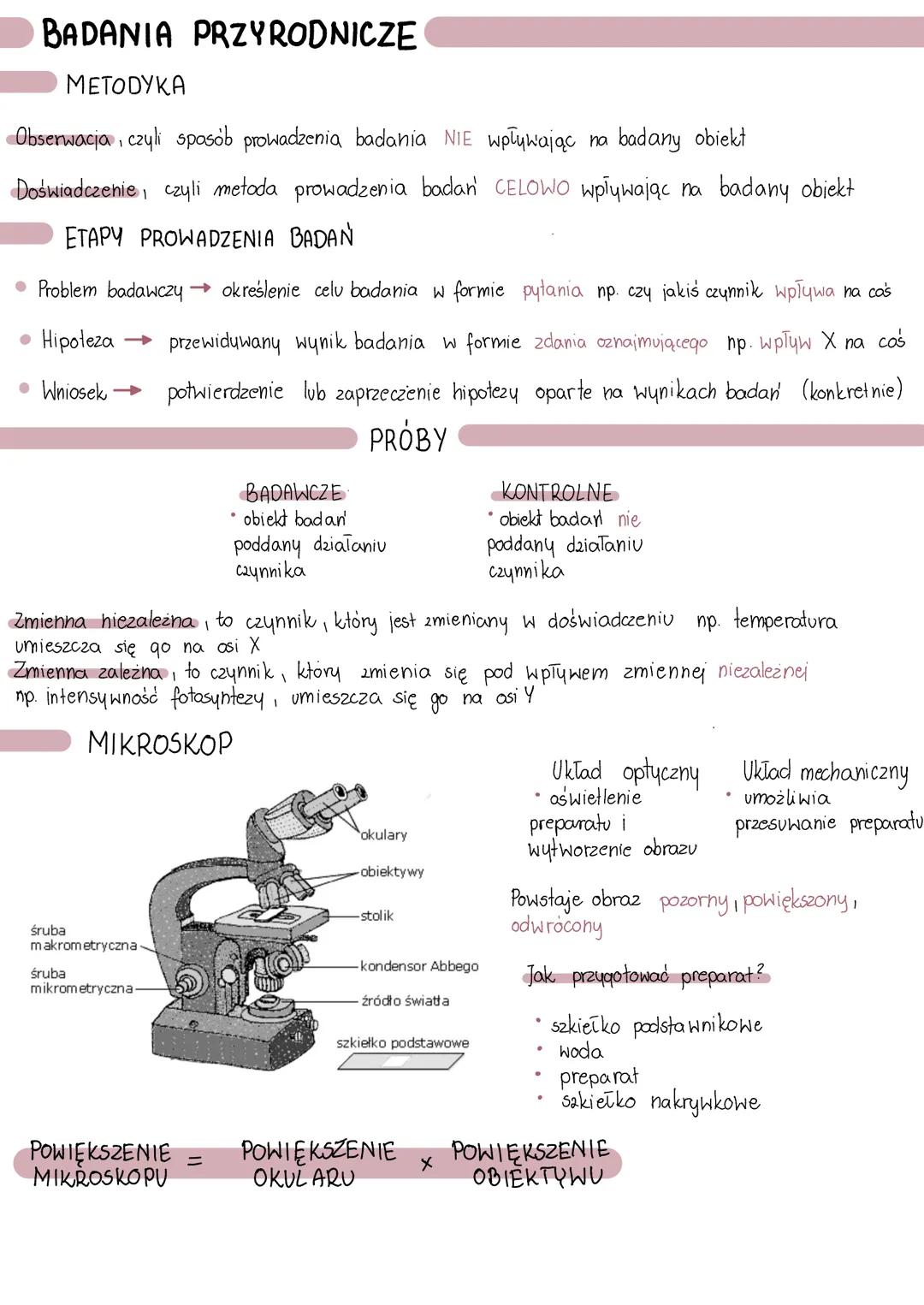 # BADANIA PRZYRODNICZE

METODYKA

Obserwacja, czyli sposób prowadzenia badania NIE wpływając na badany obiekt

Doświadczenie, czyli metoda p