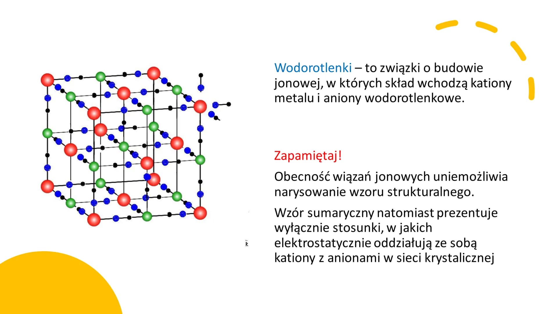Wodorotlenki
o
NaOH R
Wodorotlenki - to związki o budowie
jonowej, w których skład wchodzą kationy
metalu i aniony wodorotlenkowe.
Zapamięta