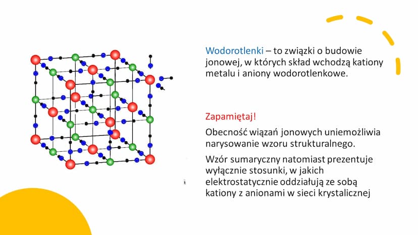 Wodorotlenki
o
NaOH R
Wodorotlenki - to związki o budowie
jonowej, w których skład wchodzą kationy
metalu i aniony wodorotlenkowe.
Zapamięta