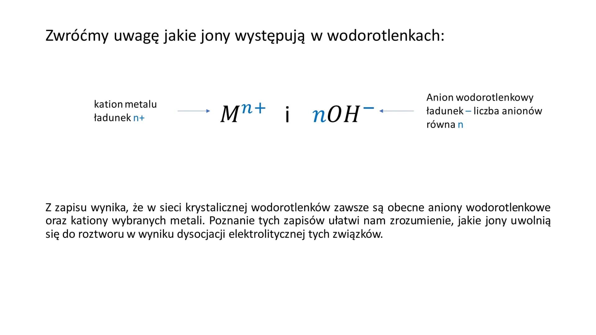 Wodorotlenki
o
NaOH R
Wodorotlenki - to związki o budowie
jonowej, w których skład wchodzą kationy
metalu i aniony wodorotlenkowe.
Zapamięta