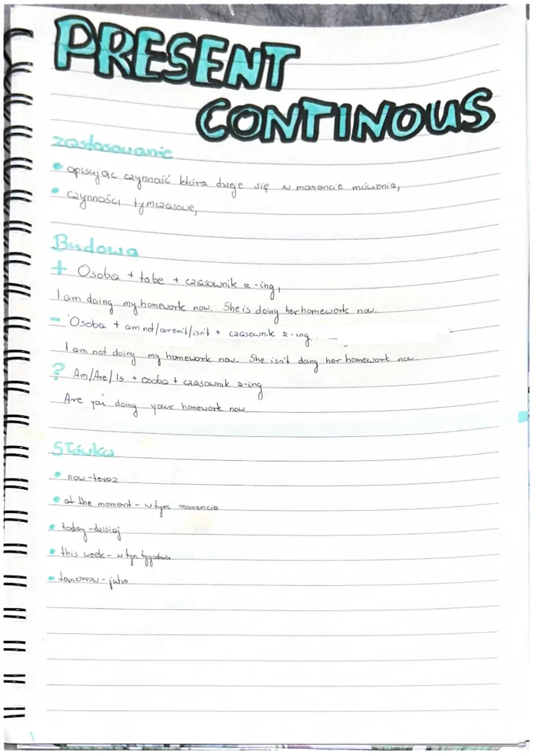 Czas Present Continuous - Podstawowe Zasady