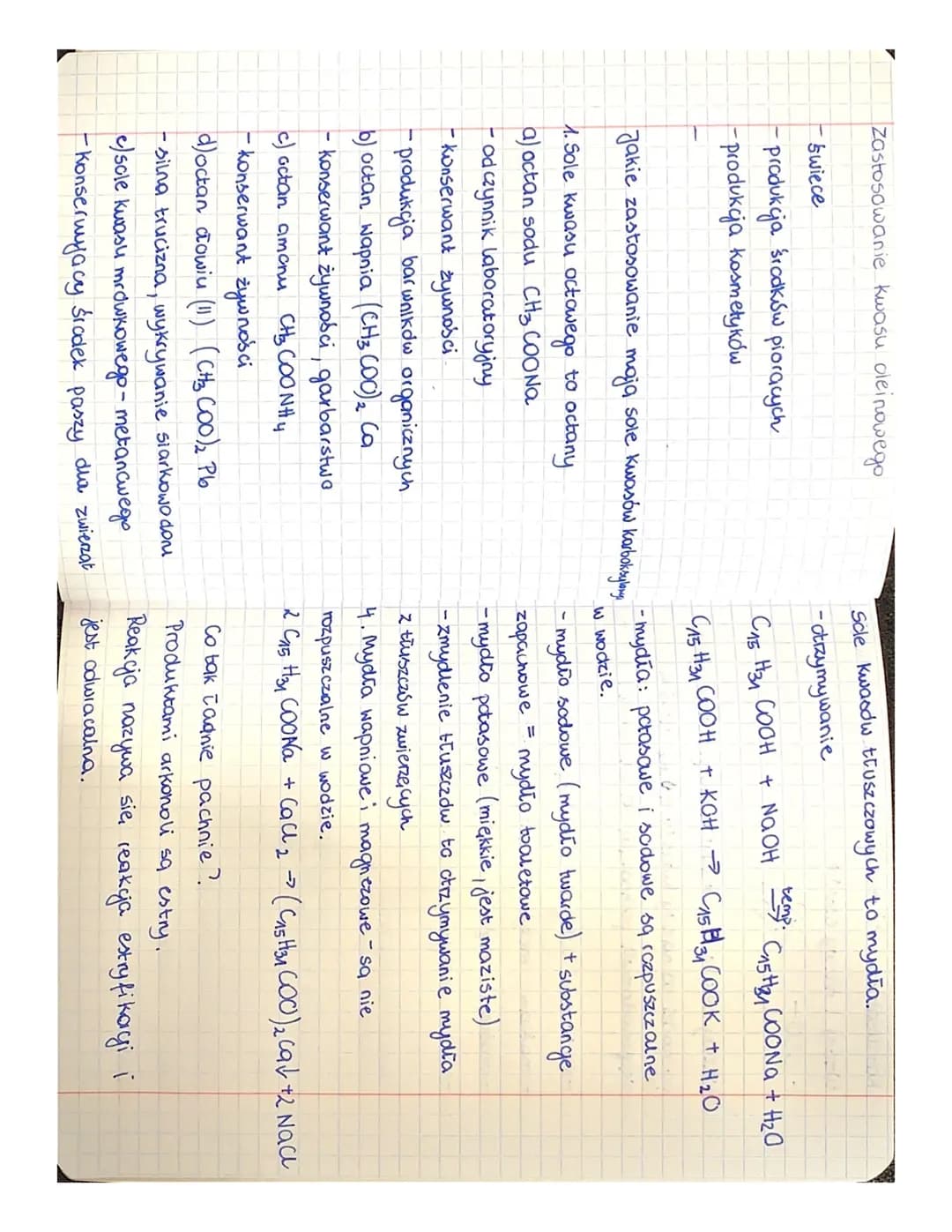 -spalanie niecałkowite stearynowe.
Czy wszystkie kwasy karboksylowe są cieczam
1. Niższe kwasy karboksylowe np. cctory, mrowkony -
2. Wyższe