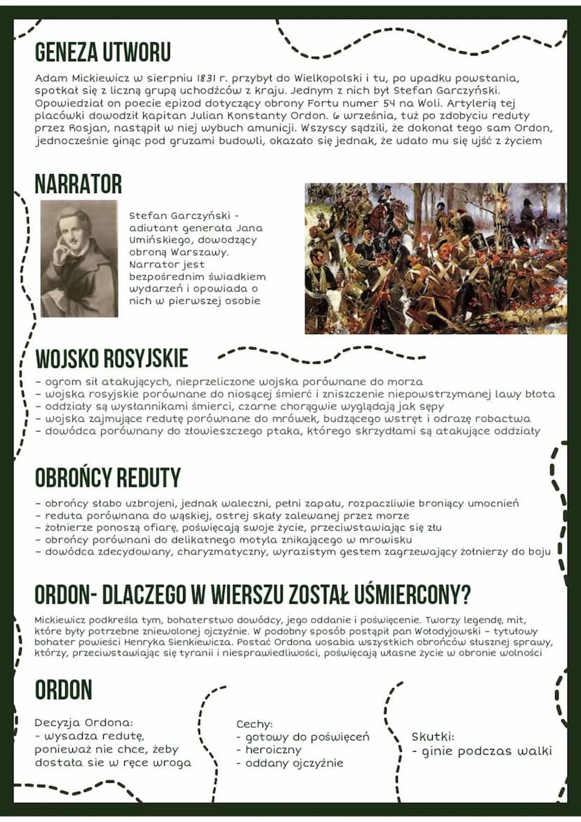 REDUTA ORDONA
ADAM MICKIEWICZ
polski poeta, działacz
polityczny, publicysta,
tłumacz, filozof, działacz
religijny, mistyk,
organizator i dow