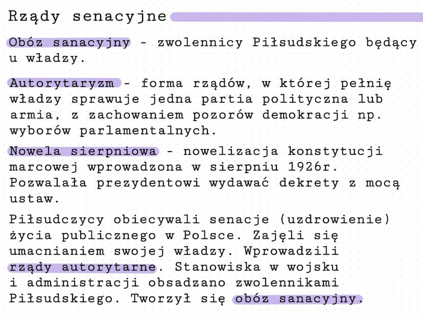 Zamach majowy i rządy senacji
Historia.
W 1923r. Józef Piłsudski wycofał się z
i zamieszkał w podwarszawskim
polityki
Sulejówku
W maju 1926r