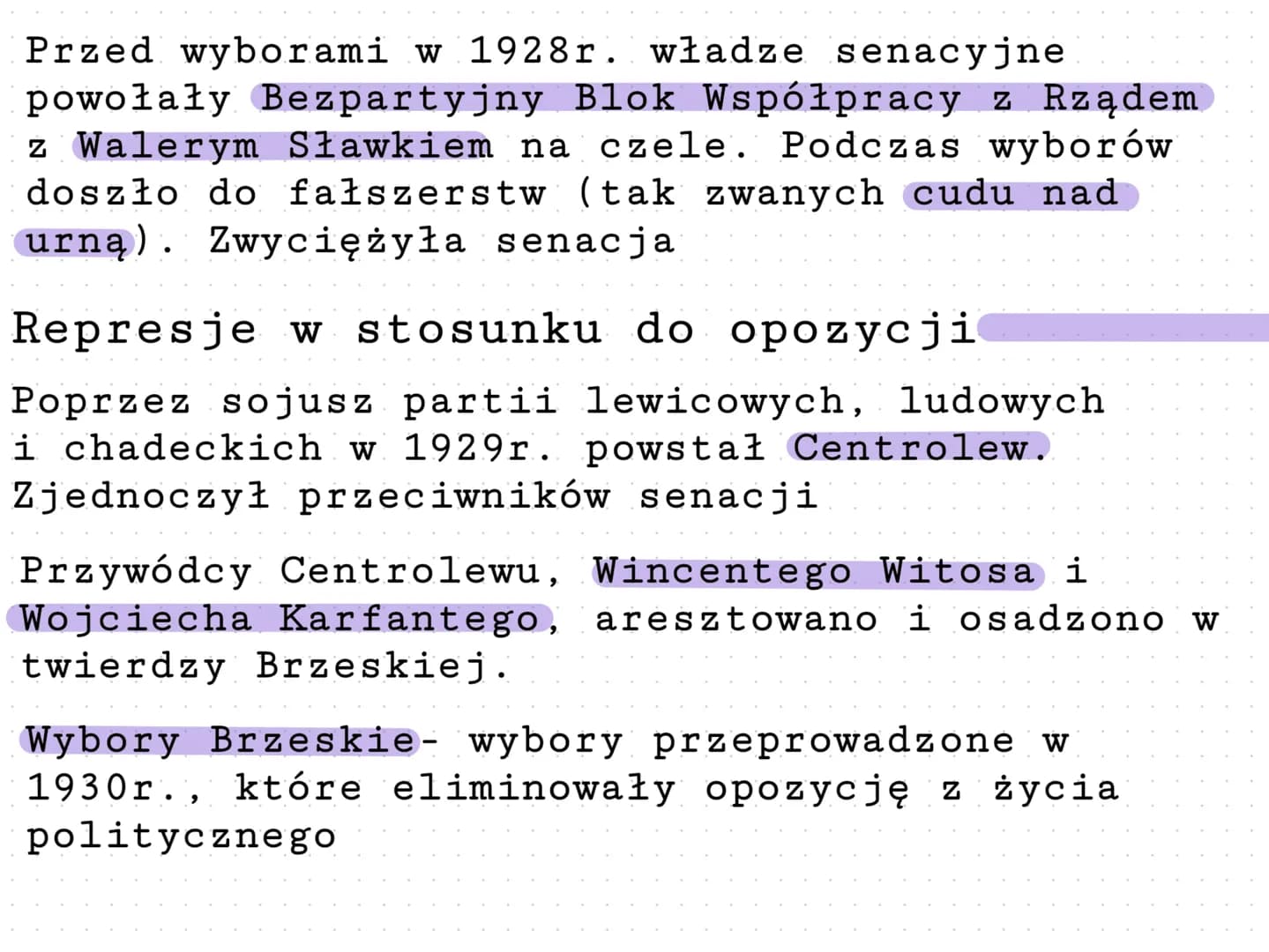 Zamach majowy i rządy senacji
Historia.
W 1923r. Józef Piłsudski wycofał się z
i zamieszkał w podwarszawskim
polityki
Sulejówku
W maju 1926r