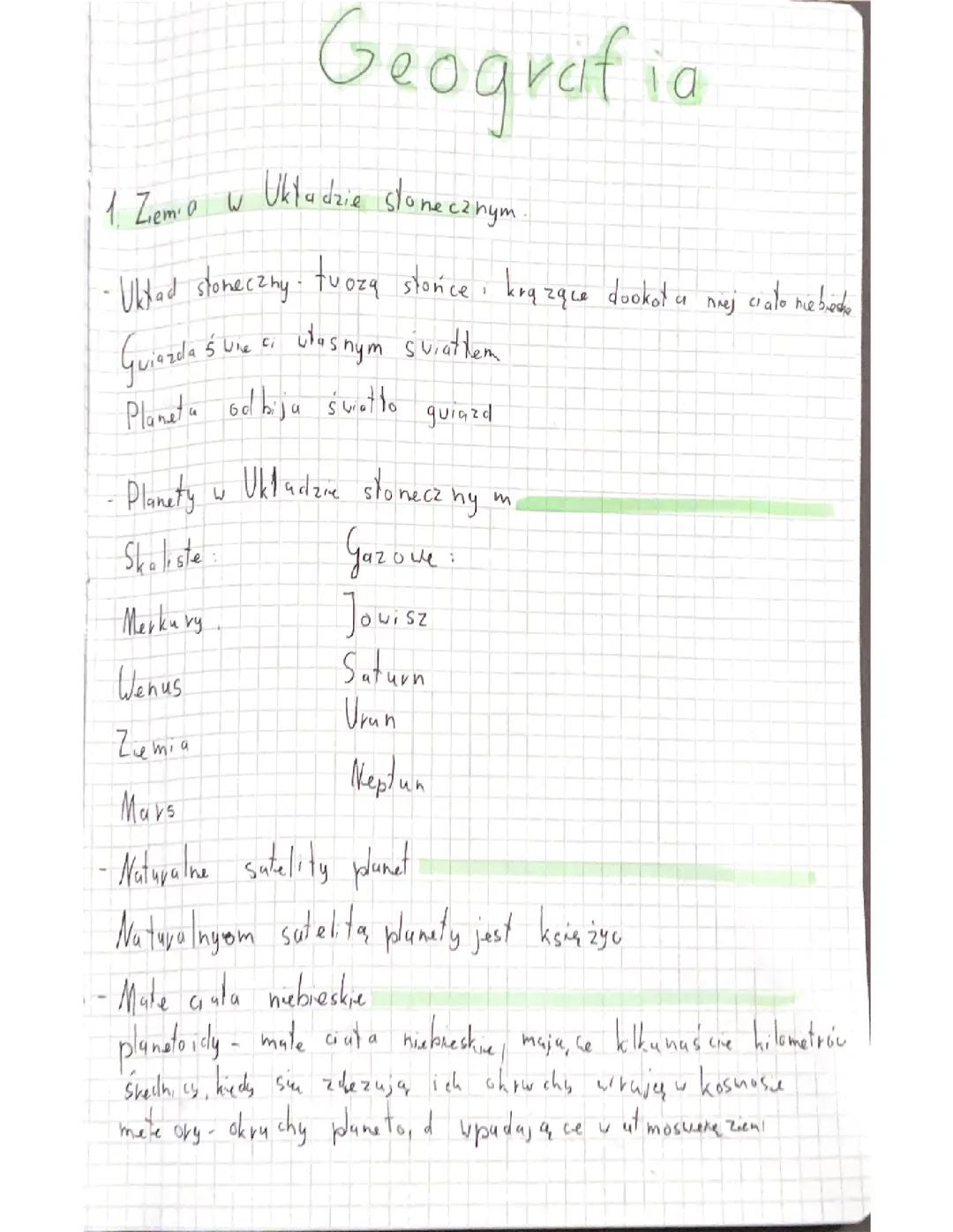 Geografia: Ruchy Ziemi - Notatki dla Klasy 6