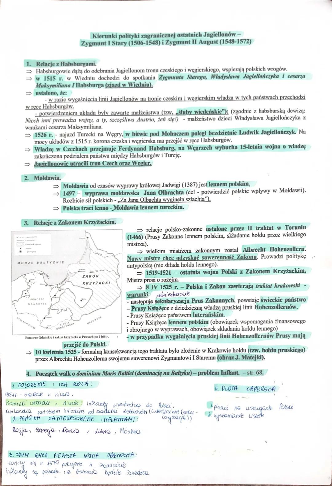 Polityka zagraniczna i dynastyczna Jagiellonów - w punktach!