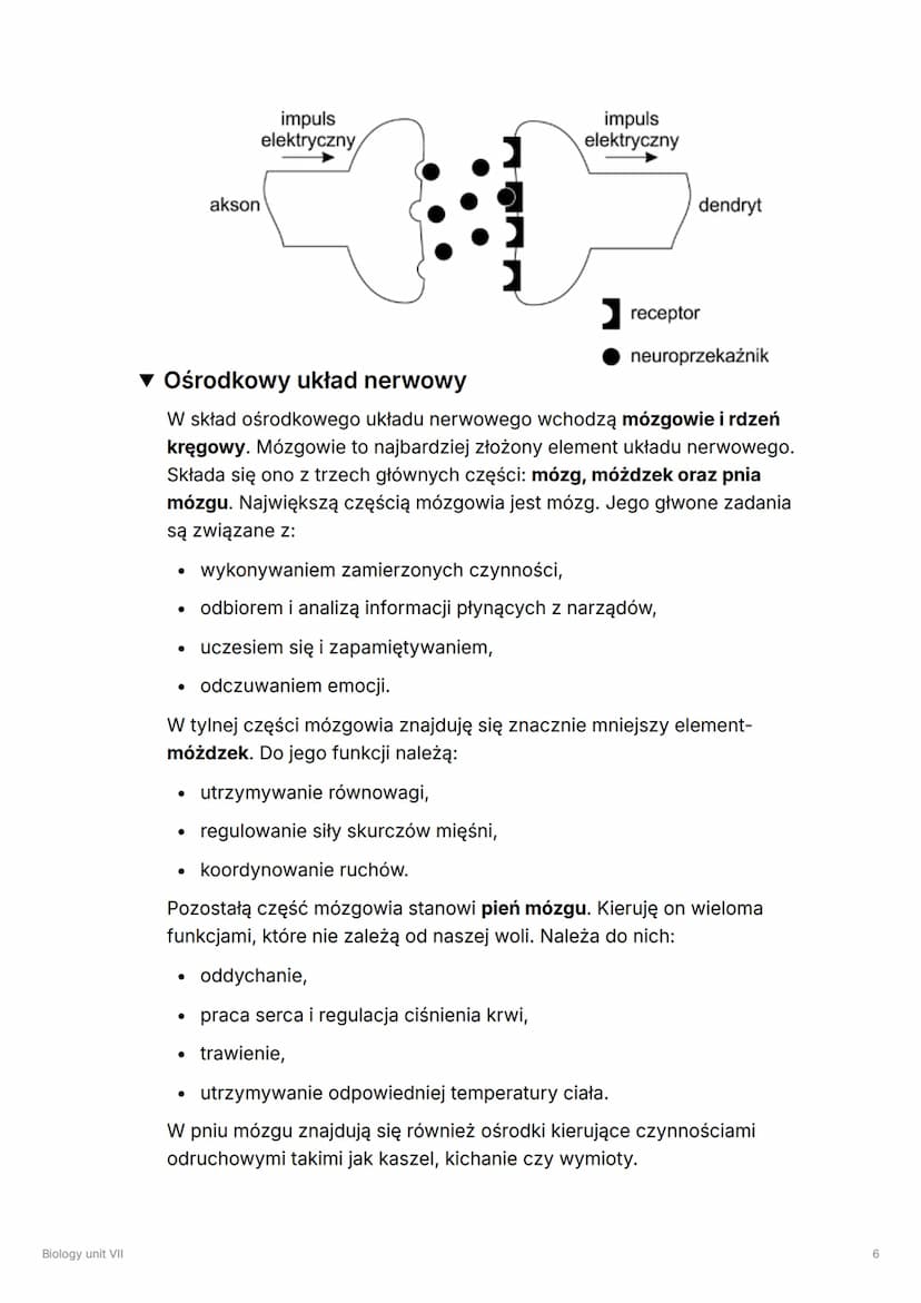 Biology unit VII
Biology unit VII
▼ Układ hormonalny
!
Układ hormonalny składa się z gruczołów dokrewnych.
Wydzielają one hormony, czyli zwi