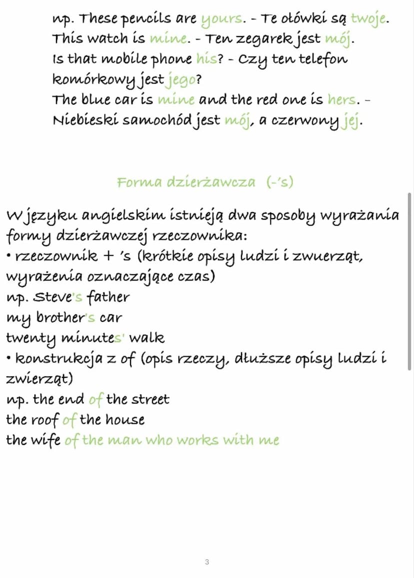 Przymiotniki i zaimki
dzierżawcze
Przymiotniki dzierżawcze
Przymiotniki dzierżawcze odpowiadają na pytania:
„czyj?” „czyja?” „czyje?”. Zawsz