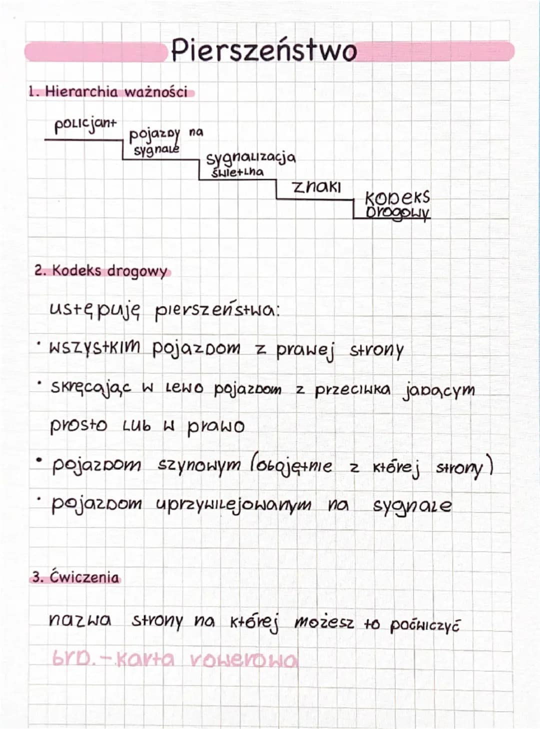 Pierszeństwo
1. Hierarchia ważności
Policjant
pojazdy na
sygnale
sygnalizacja
Swie+Lha
Znaki
kopeks
Drogowy
2. Kodeks drogowy
ustępuję piers