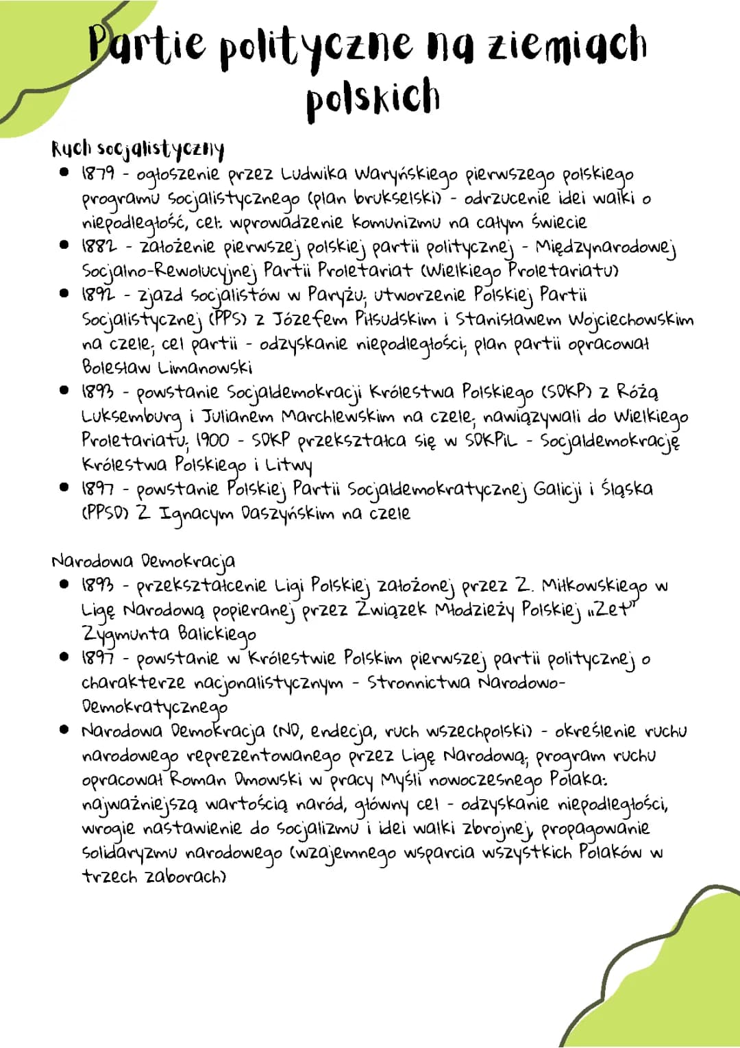 Polskie partie polityczne w historii