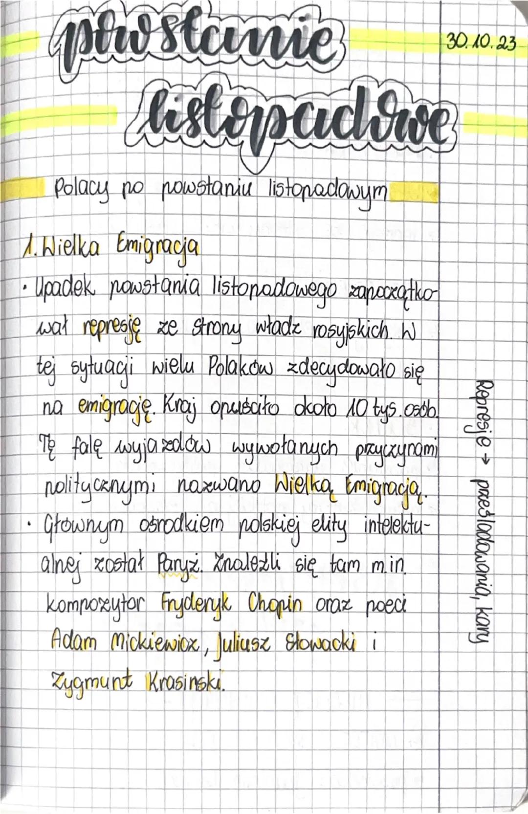 --- OCR Start ---
phw stanie
listopadve
Polacy po powstaniu listopadowym
1. Wielka Emigracja
• Upadek powstania listopadowego zapoczątko
wał