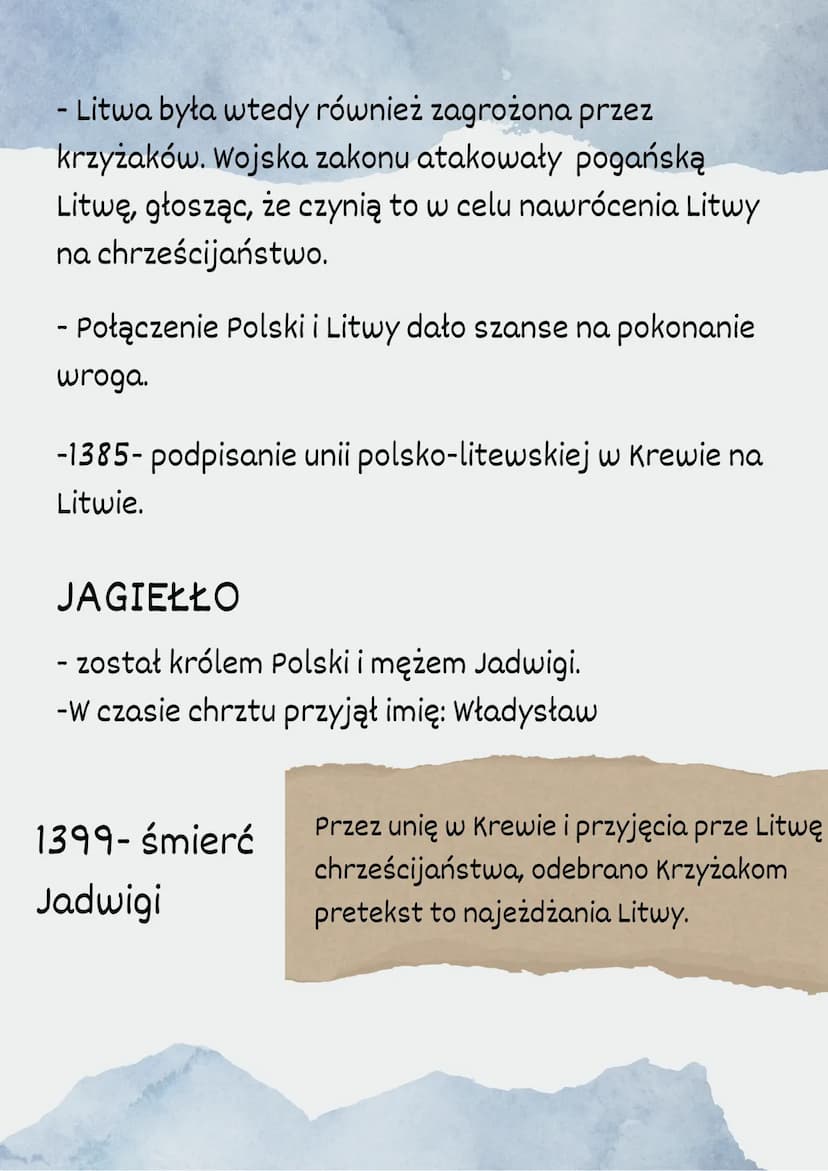 Unia polsko-
litewska
-Po śmierci Kazimierza Wielkiego (w 1370) władze
objął król węgier Ludwik Andegaweński.
Śmierć Kazimierza Wielkiego
oz