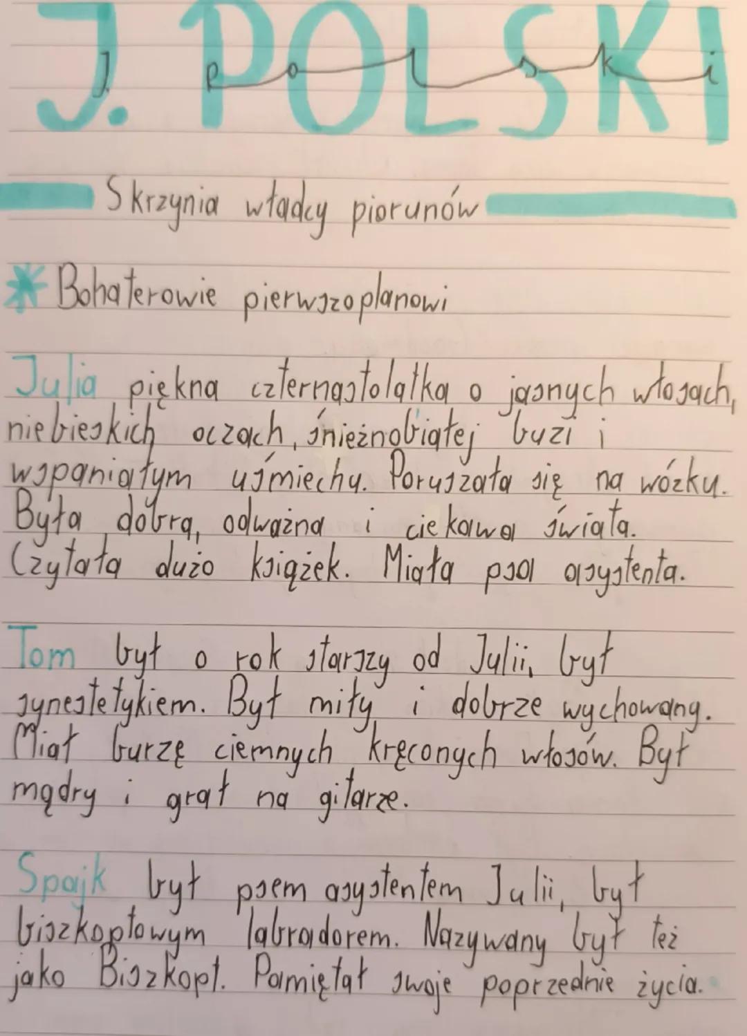 J. POLSKI

Skrzynia władcy piorunów

*Bohaterowie pierwszoplanowi

Julia piękna czternastolatka a jasnych włosach,
niebieskich oczach, śnież
