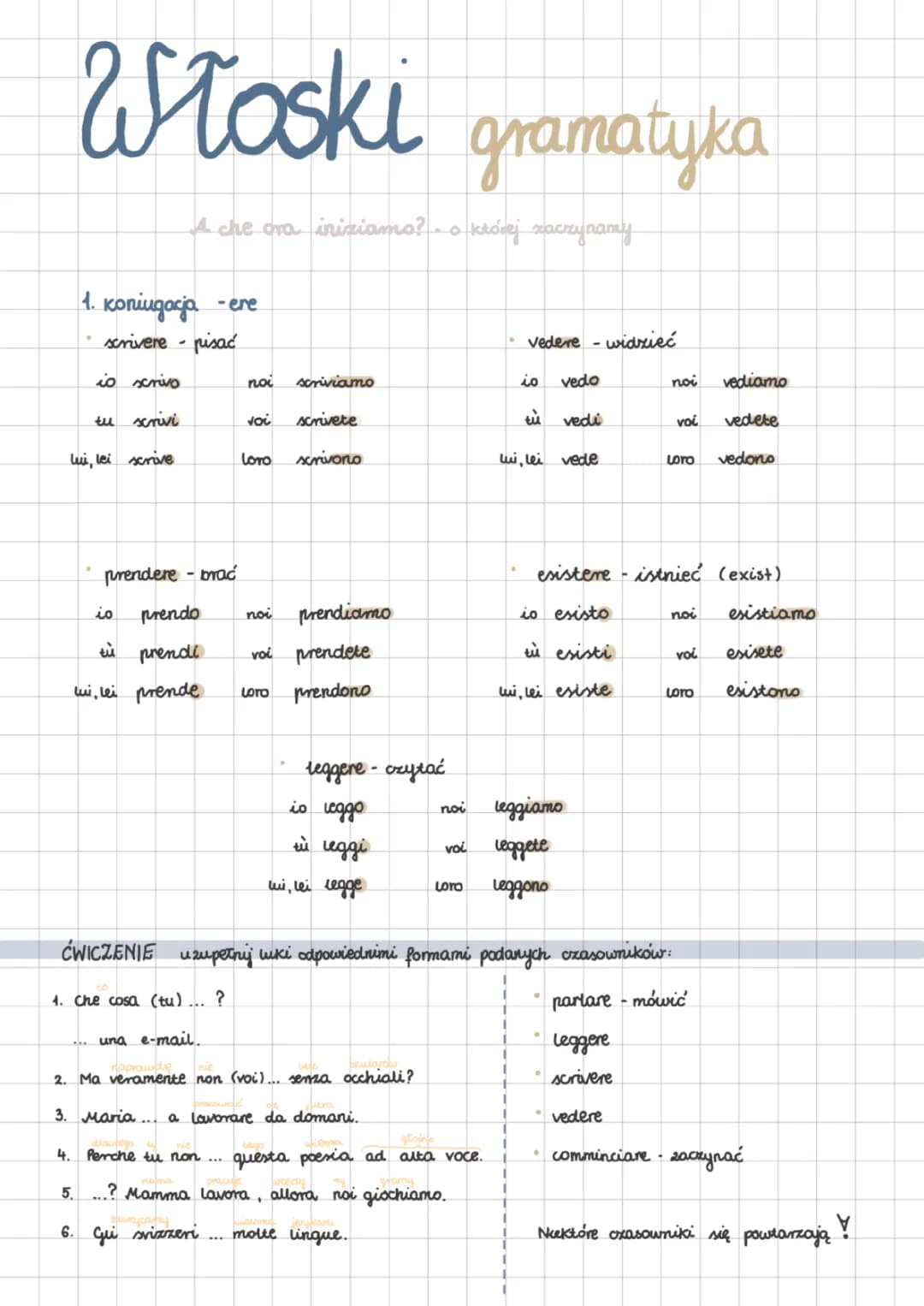 Włoski - gramatyka 