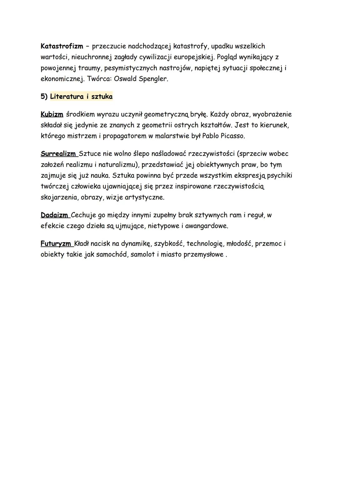 ## 20-lecie Międzywojenne

1) Dwudziestolecie międzywojenne jest epoką, której czas trwania
zamknięty jest pomiędzy dwiema wojnami światowym