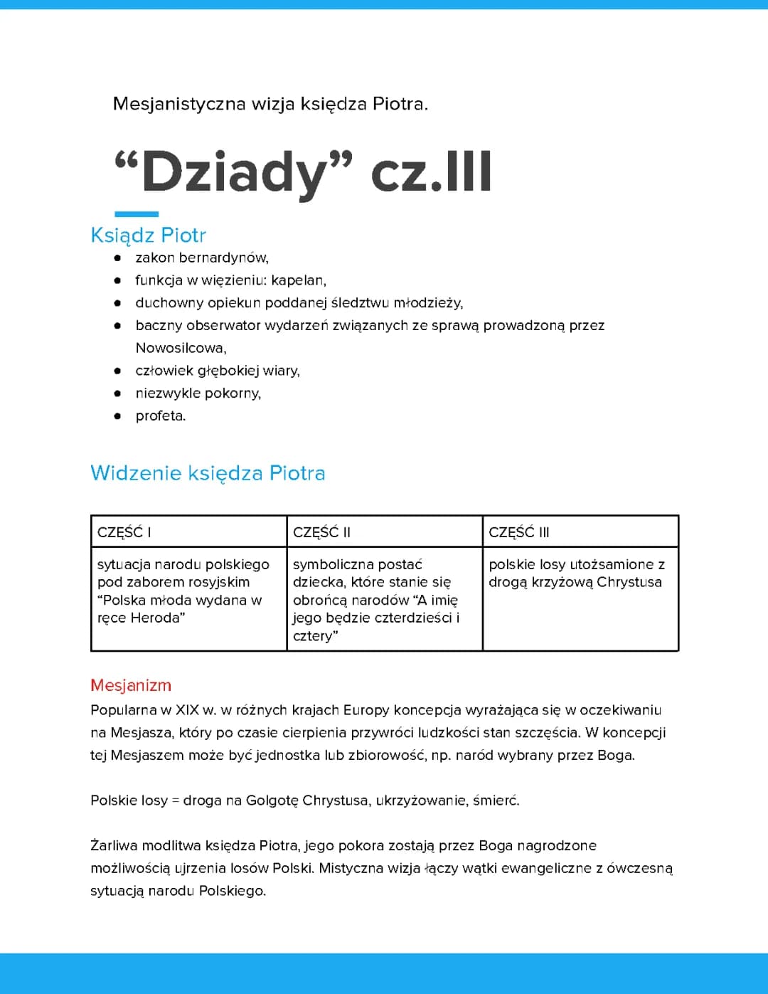 "Dziady" cz.III Wizja Księdza Piotra