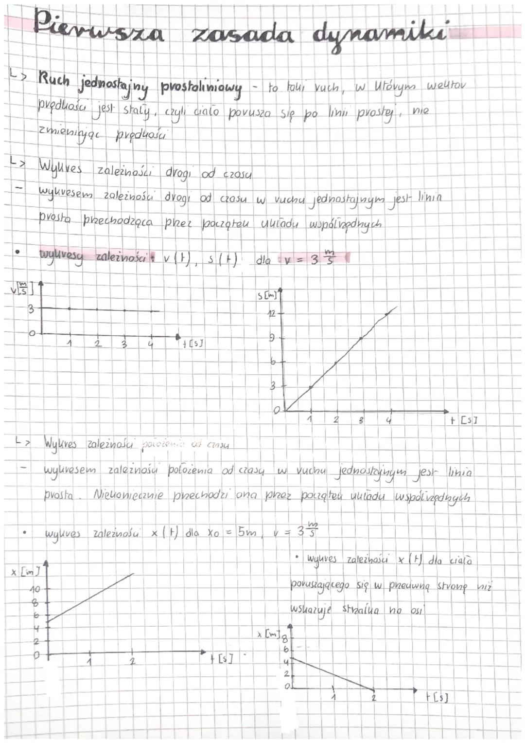# Pierwsza zasada dynamiki

> Ruch jednostajny prostaliniowy - to toki vuch w Utórym weltov
prędkośa jest staly, czyli ciato povusza się po 