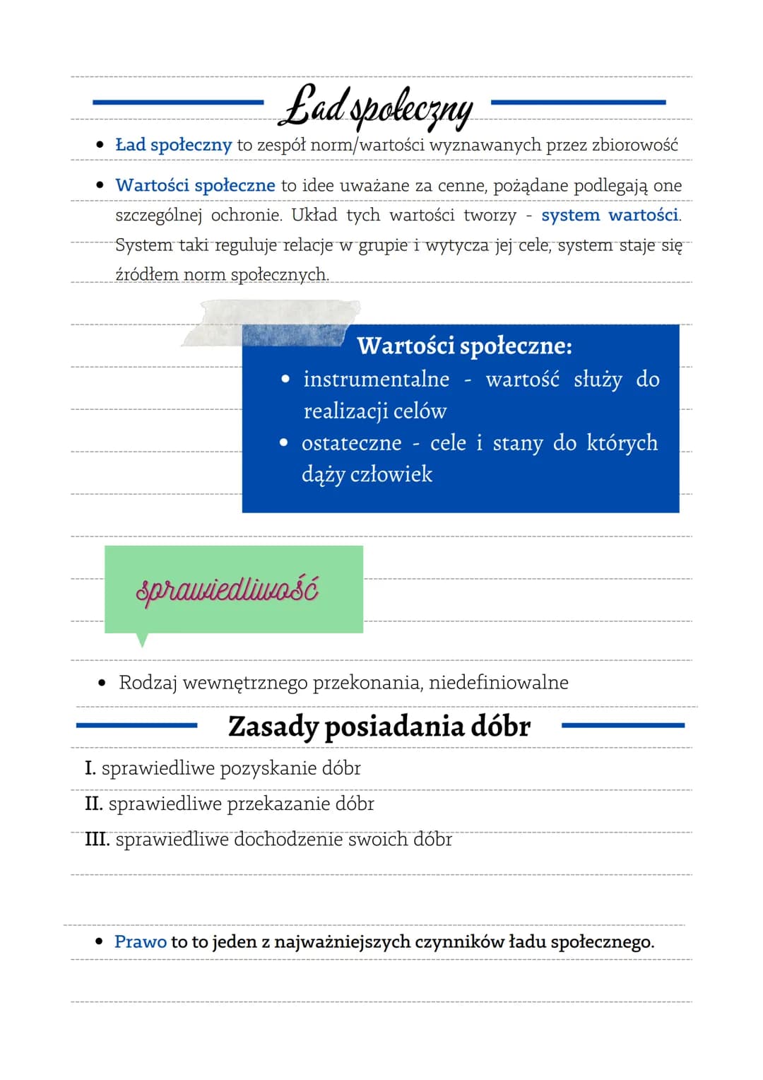 Lad spoleczny
• Ład społeczny to zespół norm/wartości wyznawanych przez zbiorowość
• Wartości społeczne to idee uważane za cenne, pożądane p
