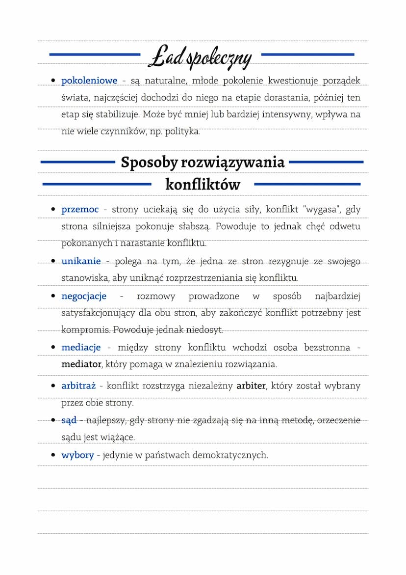 Lad spoleczny
• Ład społeczny to zespół norm/wartości wyznawanych przez zbiorowość
• Wartości społeczne to idee uważane za cenne, pożądane p