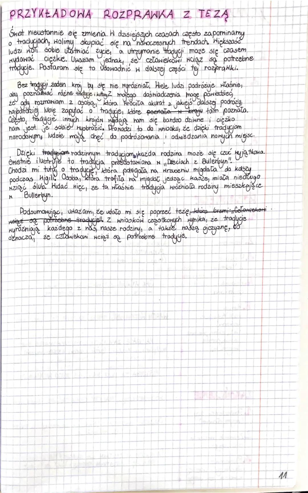 # rozprawka

# BUDOWA Z TEZĄ

| WSTĘP | ROZWINIĘCIE | ZAKOŃCZENIE |
|---|---|---|
| Jestem przekonany, że...<br>Sądzę, że...<br>Uważam, że..